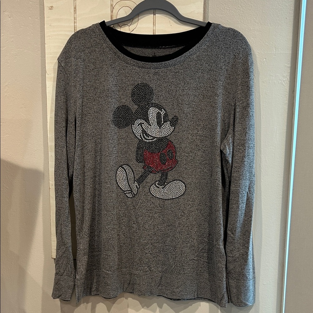 Disney Mickey Mouse Gray Long Sleeve Tee